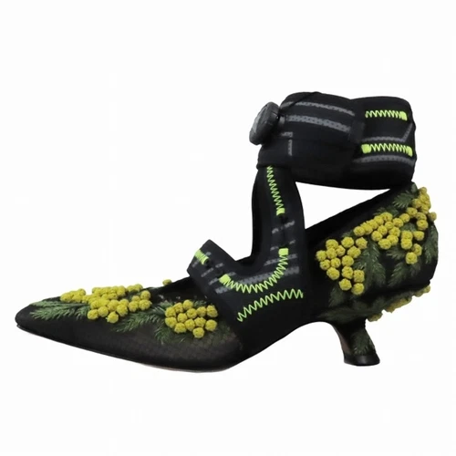 Escarpins carrés brodés mimosa Dior 22AW Christian x Roger Vivier 62 22 occasion c6