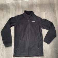 Columbia Kids Fleece Jacket Charcoal Gray Full Zip Hiking Sweater Large 14/16