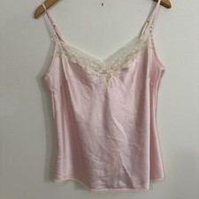 Vintage Victoria s Secret Pink Satin Lace Camisole Large Dainty
