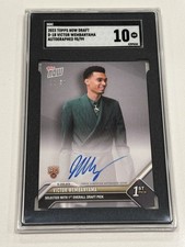 VICTOR WEMBANYAMA 2023 TOPPS NOW DRAFT AUTO SILVER /99 #D-18 ROOKIE SGC 10 GEM