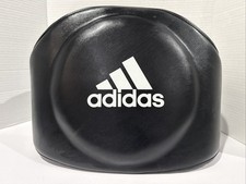New Adidas Coaching Black Leather Boxing Stomach Pad Protector -size S/M