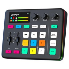 Gaming Audio Mixer USB Interface with XLR Microphone, Bluetooth 5.0, RGB Ef...