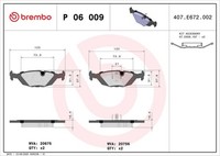 Brembo Bremsbelagsatz, Scheibenbremse P 06 009 FüR BMW