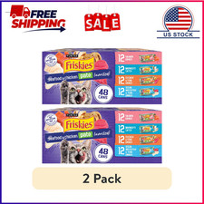 (2 pack) Purina Friskies Pate, Soft Seafood and Chicken Variety Pack, Wet Cat Fo