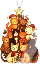 Funny Christmas Cat Ornament 2025 Cute Kitten Pet Lover Gift Tree Hanging Decor