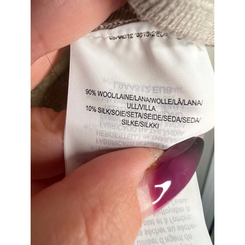 MUJI womens Wool Silk Blend Crew Neck Long Sleeve Sweater Beige Size M - Image 3 of 4