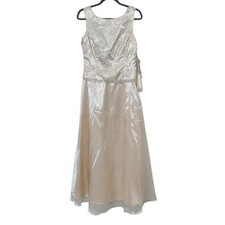 Scott McClintock Cream Formal Maxi Dress NWT Size 10 Petite Mother of the Bride