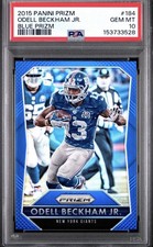 Panini 2015 Prizm Odell Beckham Jr New York Giants #184 Blue Prizm PSA 10 1/2