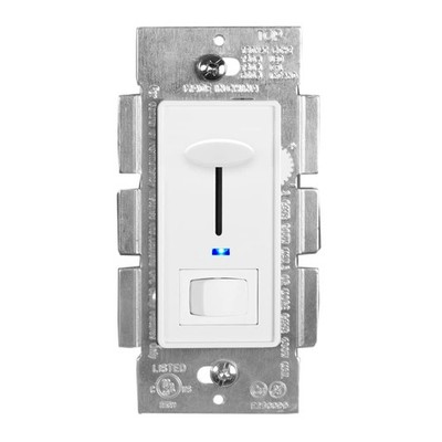 Maxxima LED Dimmer Switch 3-Way Single Pole White with Blue Indicator Light 600W