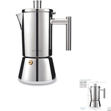 Espressokocher, Mokkakanne, Edelstahl, Herd, 4 Tassen, induktion, 200ml