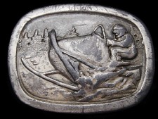 LH09108 VERY COOL VINTAGE 1977   SNOWMOBILE   BELT BUCKLE