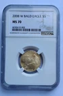 2008-W Bald Eagle $5 1/4 Oz Gold Coin NGC MS70
