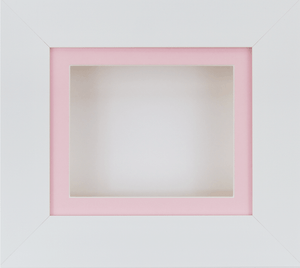 New White Deep Box Display Frame 2D 3D Pictures Art Objects Crafts Pink Mount
