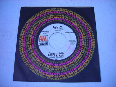 PROMO w SLEEVE Boyce & Hart L.U.V. / I Wanna be Free 1969 45rpm
