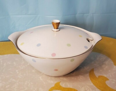 Seltmann Weiden Bavaria Isolde Easter Egg Pastel Polka Dots Soup Tureen 21375