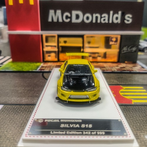 FH 1:64 Yellow JDM Silvia S15 Pandem Racing Sports Model Diecast Metal Car - Picture 5 of 6