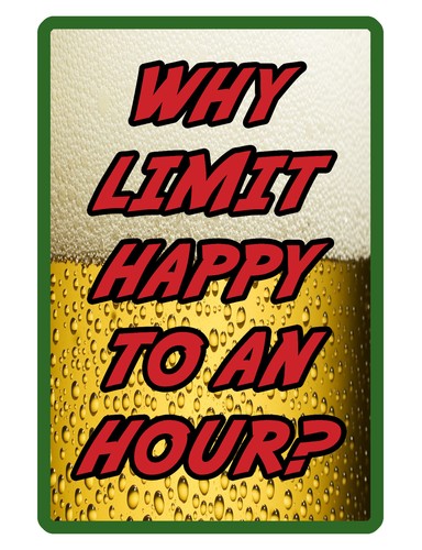 HAPPY HOUR SCHILD BLECHSCHILD robust Aluminium WETTERFEST NO ROST BAR SIGN #320