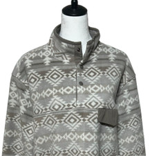 Southern Grit Pullover Fleece Mens Large Gray Southwestern Aztec Snap T Sweater