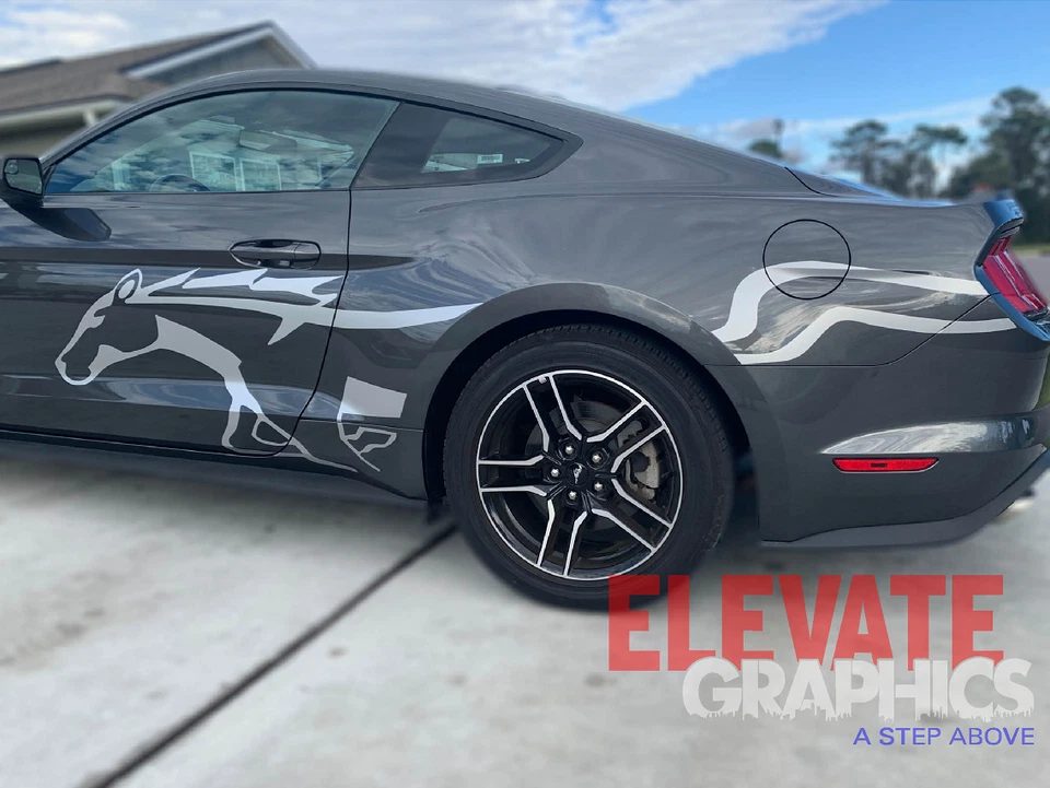 Calcomanías adhesivas gráficas rayas vinilo libertad lateral para Ford Mustang 2015-2023 Foto 3 de 4