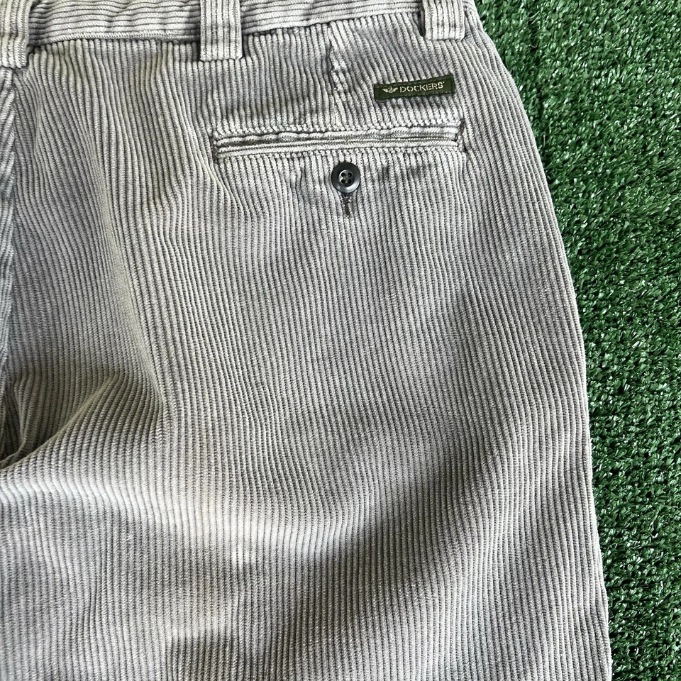 Calça de veludo cinza perna larga masculina vintage anos 90 Y2K 40x29 20" abre estilo JNCO - Imagem 3 de 4