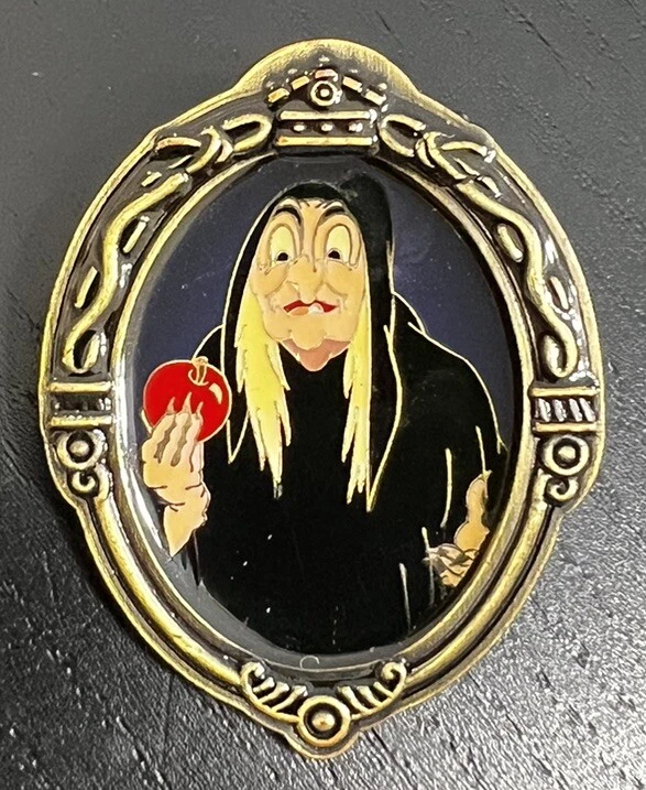 Disney Pin Old Hag Magic Mirror Frame 2000 Villains Snow White Dwarfs Rare