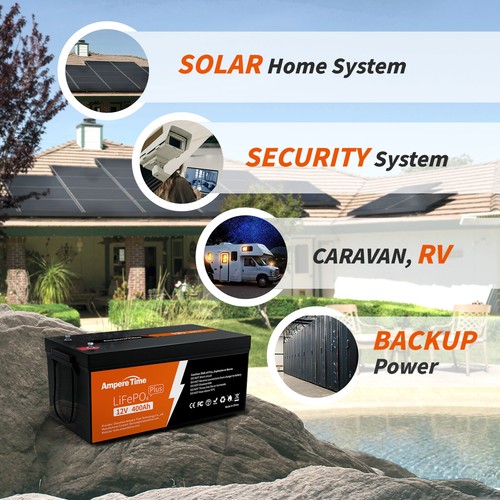 AmpereTime 12V 400Ah LiFePO4 Lithium Battery 5120Wh for Home Solar Off-grid-Used - Picture 6 of 7