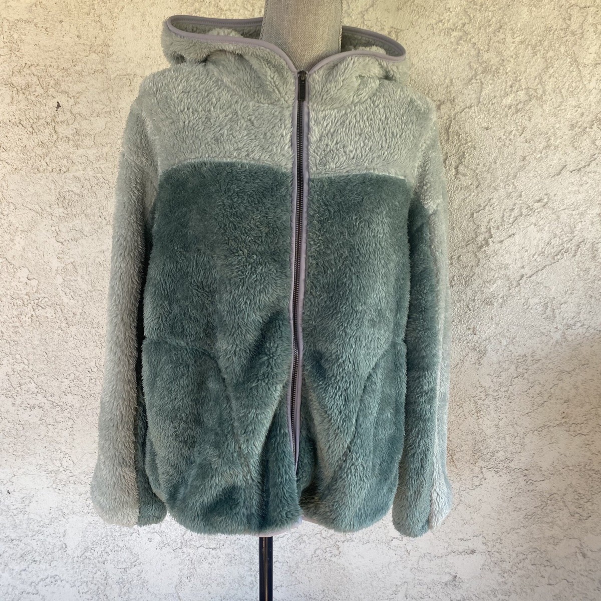 UGG Sheila Green Sherpa Full Zip Jacket Sweater Women M Medium | eBay