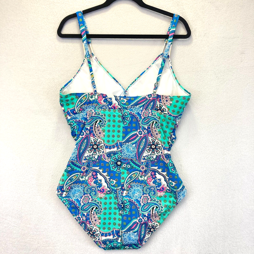 Love Your Assets Sara Blakely Spanx One Piece Swimsuit Size XL Colorful Paisley - Picture 3 of 21