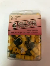 Mize Wire Products FERY 100pc 12-10 GA Vinyl .250 MALE PUSH Connector 