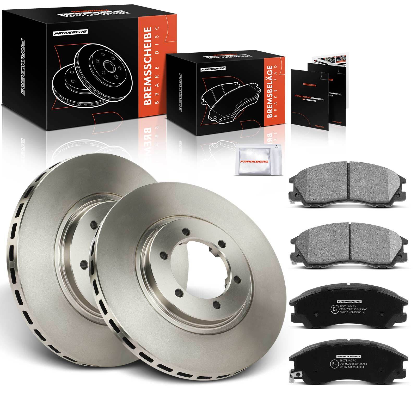 FRANKBERG Front 280mm Brake Discs & Brake Pads for Hyundai Terracan HP 2001-2003