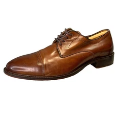 Johnston & Murphy Oxford Leather Brown Brogue Captoe Dress Shoe Size 9M