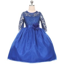 ROYAL BLUE Size 12 Flower Girl Dress Birthday Wedding Bridesmaid Party Recital