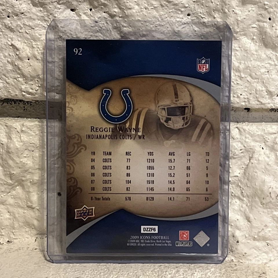 2009 Upper Deck Icons Football Card #92 Reggie Wayne - Image 2 of 2