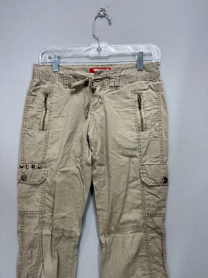 Pantalones capri enrollables vintage Y2K Gorpcore tiro bajo indie grunge cargo/talla 0 Foto 2 de 4