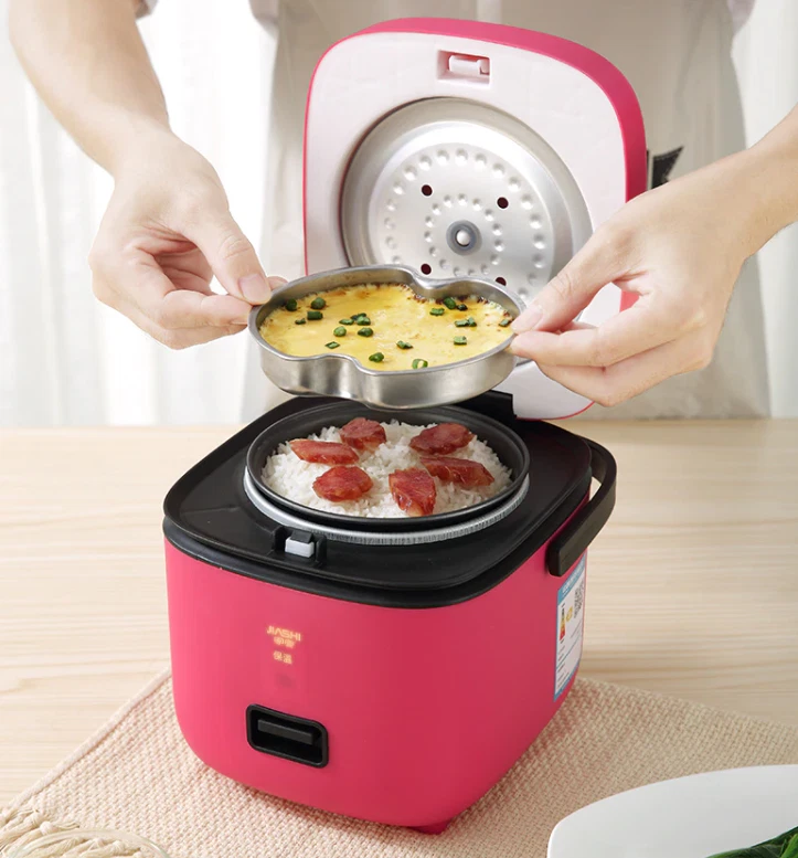 Mini Rice Cooker 2 Cups Uncooked, 1.2L Portable Non-Stick Small Travel Rice  Cooker, One Button to Cook and Keep Warm Function, GREEN