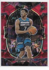 Wendell Moore Jr. 2022-23 Panini Select #73 Concourse Red Cracked Ice Prizm RC