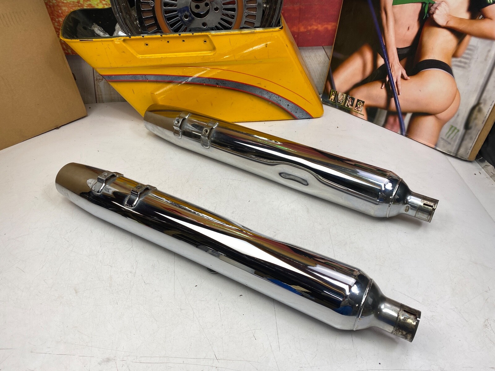 🔥Harley 95-16 Touring Chrome Exhaust Muffler Pipes 65538-09  