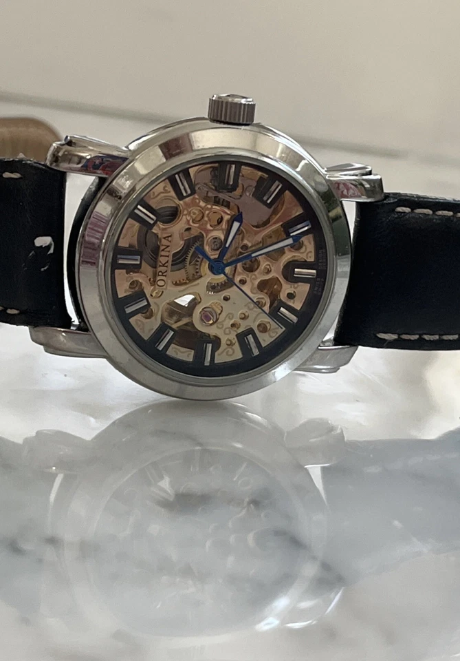 ORKINA Kc107 Resistance 不锈钢自动骨架手表 工作 — 第 3/4 张图片