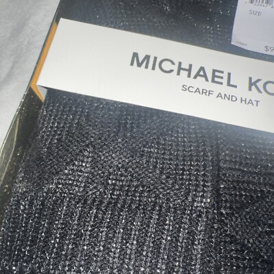 Michael Kors black knit scarf & hat set. NWT MICHAEL Michael Kors Women main image 2