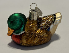 Old World Christmas Mercury Blown Glass Mallard Duck Ornament