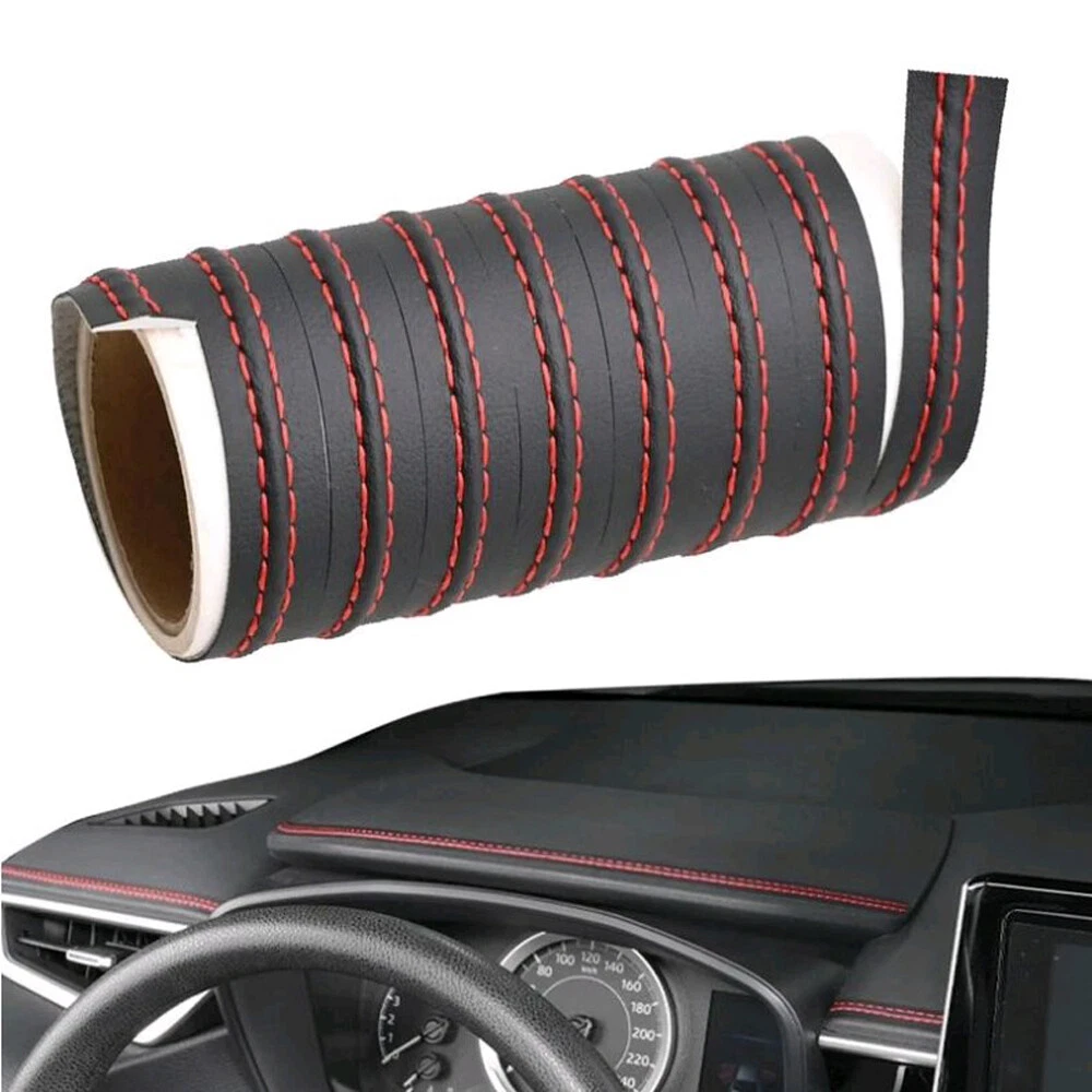 2M PU Leather Car Dashboard Decor Line Strip Sticker Molding Trim Accessories