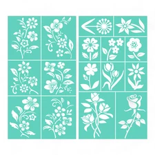 BlossomCraft: DIY Floral Screen Printing Kit - 2 Self-Adhesive Flower Chalk Past