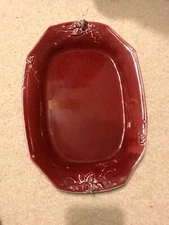 LARGE VINTAGE ARTS AND CRAFTS STYLE STUDIO PORCELAIN RED OX BLOOD PLATTER 
