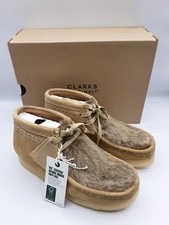 Clarks Originals 26168744 womens Wallabee faux fur/suede boots Tan Interest US 6