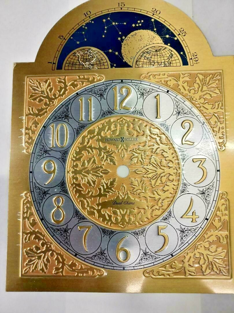 Howard Miller mantel clock dial for Quartz movement 10.5 x 8" 