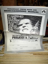 PROJECT X, orig uncut 10pg prbk William Castle, Christopher George - 1967