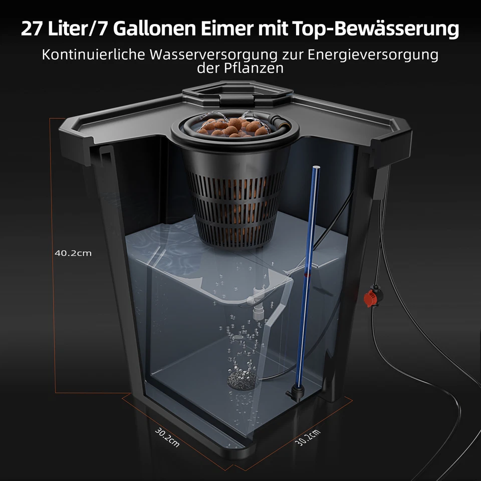 Spider Farmer DWC Hydroponic System 7 Gallon Deep Water Culture with 4 Buckets - Bild 3 von 4