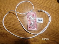 Christmas Stocking Snowmen Pendant Necklace Rectangle 204