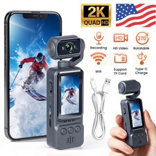 2K HD Pocket Action Camera 330  Rotatable Lens WiFi Handheld Vlogging Camera