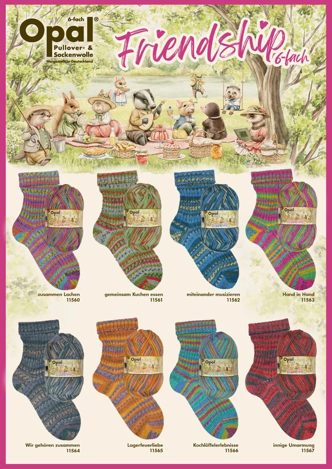 Opal Friendship - 6-fach Pullover- und Sockenwolle - 150g - Stricken Wolle